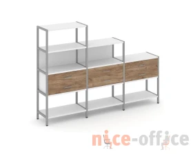 Трехсекционный стеллаж четырех/трех/двухярусный с ящиками 2730х400х1613 Шелф Систем / Shelf System images