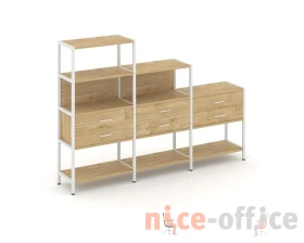 Трехсекционный стеллаж четырех/трех/двухярусный с ящиками 2730х400х1613 Шелф Систем / Shelf System images