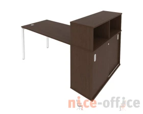 Стол письменный на П-образном м/к с опорным шкафом-купе 181x112x109,8 Метал Систем / Metal System images