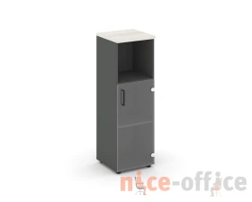 Шкаф средний узкий правый прозр. стекло с нишей 400x400x1203 зад. стенка HDF Стайл Проджект / Style Project images