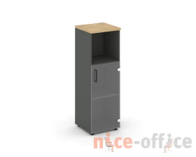 Шкаф средний узкий правый прозр. стекло с нишей 400x400x1203 зад. стенка HDF Стайл Проджект / Style Project images
