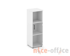 Шкаф средний узкий правый прозр. стекло с нишей 400x400x1203 зад. стенка HDF Стайл Проджект / Style Project images