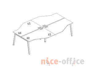Станция рабочая 4х160 столы Техно на каркасе TRE A4.PRO images