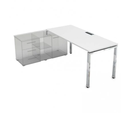 Стол рабочий прямолинейный три опоры, левый (1600*700*750) НСТЛ-П.974 Gloss Line