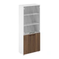 Шкаф высокий 800x400x1955, 4-х дверный, со стеклом, задняя стенка HDF Сигма / Sigma