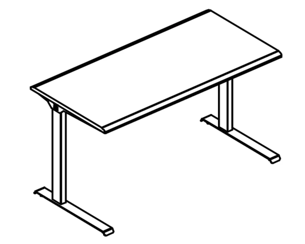 Стол 80 рабочий на металлокаркасе МL 2 скоса Alta ML
